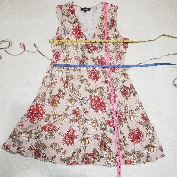 Lulus Best in Bloom Blush Floral Print Wrap Dress Size Large - Picture 11 of 13